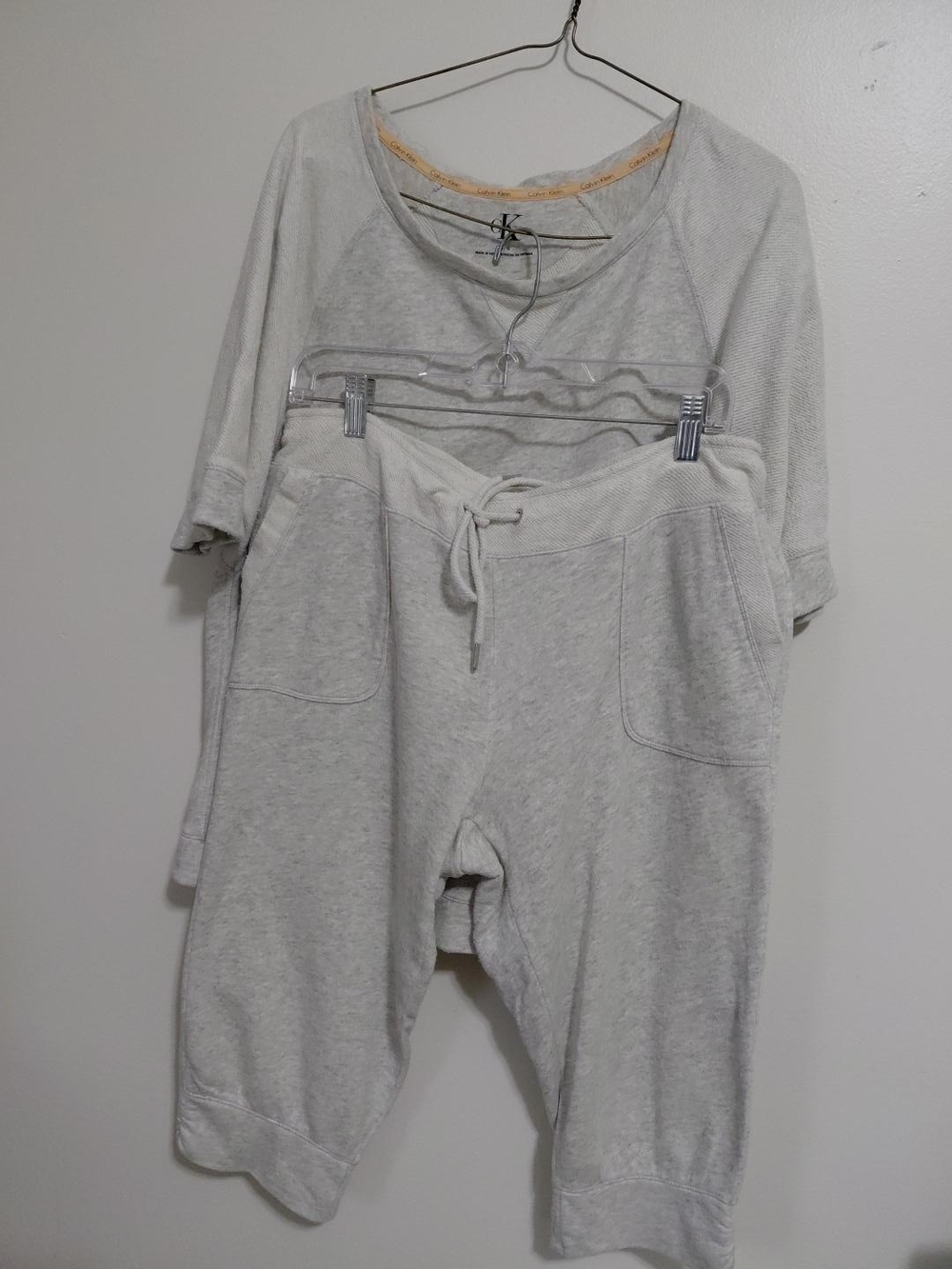 Calvin Klein Light Gray Drawstring Capris